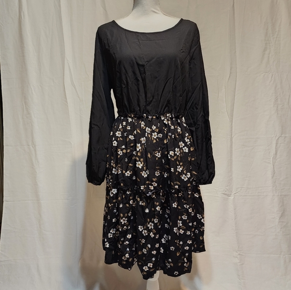 SHEIN Women's Floral Design Lantern Sleeve Ruffle Hem Dress NWOT - Picture 8 of 11